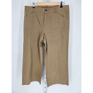 Lauren by Ralph Lauren Women's Tan High Rise Straight Leg Cropped Pant Size 14